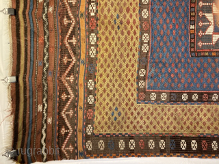 Early 20th century Turkish cicim sofreh
Pleasing graphics, good condition.
1.87m by 1.26m

Visit www.heritage-antique-rugs.com for more images or email me at gene@heritage-antique-rugs.com
             