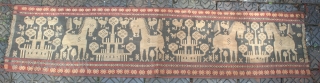 Sumba shawl, with a striking graphic. In good condition, needs a clean.
65" by 15"                   