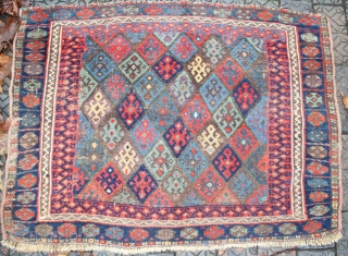 Lovely large Jaf bagface, great colours, but showing signs of its age.
43" by 33"                   