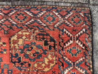 Fragment of a 19th century Ersari main carpet. Great colour with full pile, with some small areas of wear
2.09m by 1.16m
Contact gene@heritage-antique-rugs.com for more pics, price etc
WhatsApp +44 (0)7803341863