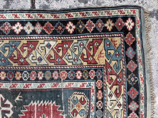 Early 20th century Shirvan, a little distressed but fit for the floor
1.58m by 1.20m
Contact gene@heritage-antique-rugs.com for more pics, price etc 
WhatsApp +44 (0)7803341863
          