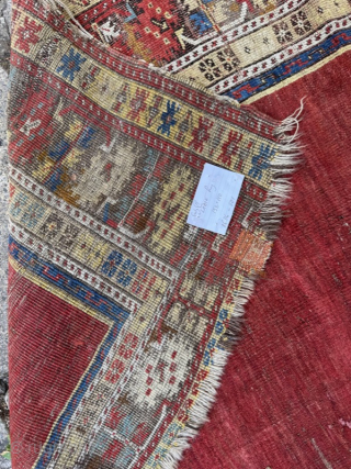Wrecked Ladik prayer rug, with archaic design
Contact gene@heritage-antique-rugs.com for more pics, price etc 
WhatsApp +44 (0)7803341863
                 