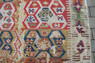 18th century Anatolian kelim, mounted, 11ft by 6ft
A gorgeous range of soft colours.

Contact gene@heritage-antique-rugs.com for more pics                