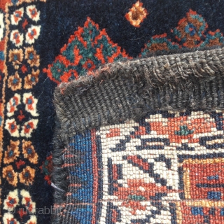 Antique Veramin area bag-face, with great colour and lustrous full pile. Some minor repairs.                   