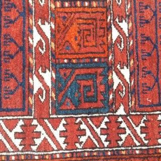 Late 19th century Ersari ensi, generally good condition, some minor old repairs.
Note it retains its kelim end.                