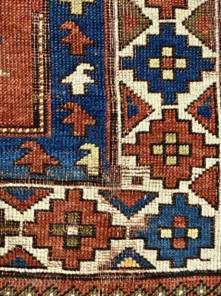 Karagashli Caucasian double-ended prayer rug, dated AH 1303/ 1885CE
3’8 x 5’9”/ 112 x 175 cm                  
