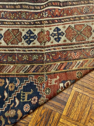 Kurdish/ Loori small carpet/ large rug, ca.1890; 5’8” x 11’0” / 68 x 335cm.

Beautifully drawn field and border motifs, including those of four women, each individual, set amongst two large indigo   ...