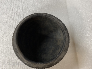 Bang Chaing Vessel / Bowl, black, Bronze Age, ca. 1st - 2nd Millenium BCE; 5”/ 12.7 cm height; 

Purchased from a Legitimate Educational Institution Auction sale

Upper hemisphere decorated with large curls containing  ...