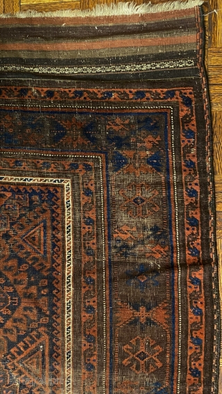 Antique Sangtchuli Baluch Carpet, ca. 1870; 5’10” x 10’8” / 178 x 325 cm

Possessing 21 twenty-lobed medallions, possibly variants of what is known by some

collector as Harshangs, this weaving is very powerful  ...