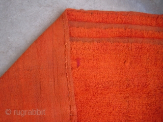 Karapinar Tulu....mid 20th C.....looped technique / coverlet...wool and Angora goat hair...... 3'10" x 5'2"...(120 x 160 CM )....dip-dyed with aniline dyes....
a few 'wish knots ' .... in good condition as found  