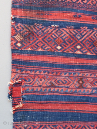 Yuncu Cuval (cargo/storage bag )...Northwest Anatolia ( most probably Kubas village)...before 1875.... 2'x 4'( 60 x 120 cm )condition as shown with a stain and a few holes .    