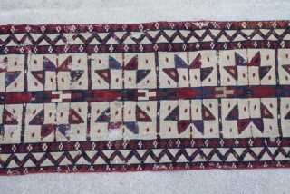 Turkman. Tribe? wool & silk? circa? Fragments. I can provide a video showing all the piece. 
1'1"x 14'
33 cmX 430             