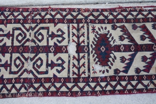 Turkman. Tribe? wool & silk? circa? Fragments. I can provide a video showing all the piece. 
1'1"x 14'
33 cmX 430             