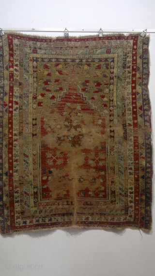 VERY OLD KIRSHEYR MIHRAB FHIRST HALF X!X ,VERY INTERESTING DESIGN , POOR CONDITION , SIZE CM 130X105                