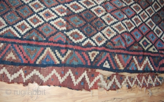 Antique Persian Kilim Bakhtiar, Central Iran.  182x298cm. As can be seen in the pictures it has some condition issues,  but it can be backed on request .    