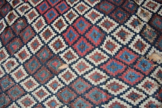 Antique Persian Kilim Bakhtiar, Central Iran.  182x298cm. As can be seen in the pictures it has some condition issues,  but it can be backed on request .    