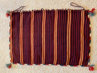 Beautiful Persian bag. 2'0" x 2'10". Good dyes and finely woven.                      
