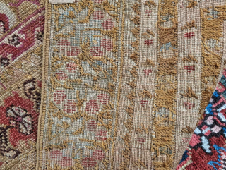 Mid 19th century but likely earlier Ghiordes prayer rug. It has a few small repairs but overall mostly original. 6'0" x 4'4" or 182 x 132 cm. Please contact me at steven.malloch@gmail.com  ...