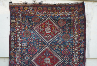 Antique Luri rug with a wide range of colors and attractive borders. 6'10' x 4'5" or 208 x 135cm. Please contact me at Steven.malloch@gmail.com or gerrerugs@gmail.com for questions or purchase.   