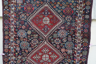 Antique Luri rug with a wide range of colors and attractive borders. 6'10' x 4'5" or 208 x 135cm. Please contact me at Steven.malloch@gmail.com or gerrerugs@gmail.com for questions or purchase.   