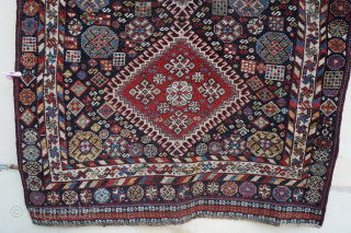 Antique Luri rug with a wide range of colors and attractive borders. 6'10' x 4'5" or 208 x 135cm. Please contact me at Steven.malloch@gmail.com or gerrerugs@gmail.com for questions or purchase.   