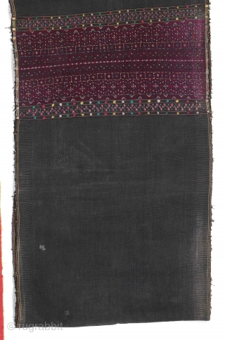 3 Old Chin Textiles, Western Burma, silk and cotton. Sizes: 1)  65'' x 14'' (165 x 36 cm); 2) 15'' x 31'' (38 x 79 cm); 3) 48'' x 16'' (122  ...