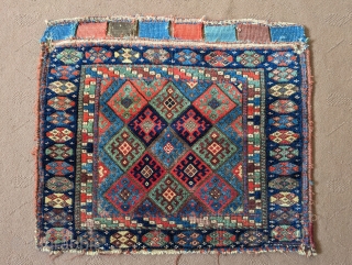 Beautiful antique Jaff Kurd bag face with thick, soft pile. It has all the colors you'd want in a Jaff. The brown is oxidized and lower in most places than the other  ...