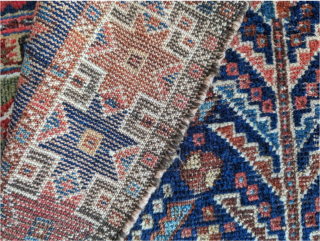 Antique Shiraz small rug. 4'4" x 2'9" or 132 x 84cm. Contact me at: gerrerugs@gmail.com or Steven.malloch@gmail.com                