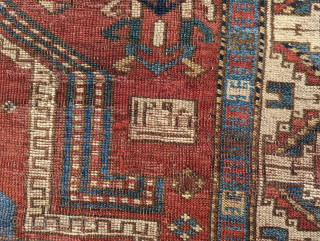 Antique Kazak prayer rug dated 1298 which is 1880. Some repiling, no large repairs.

137 x 104cm or 4'6" x 3'5"
Contact me at: steven.malloch@gmail.com or gerrerugs@gmail.com        