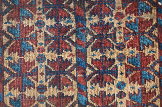 Mid 19th century Timuri Baluch rug. Former Jim Dixon collection. Beautiful original condition, no repairs. 4'8" x 3'5". Contact me at steven.malloch@gmail.com or gerrerugs@gmail.com         