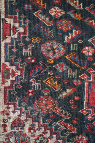 Pretty SW Persian rug. No holes, all ends secured. 3'10" x 5'0" Contact me at steven.malloch@gmail.com or gerrerugs@gmail.com               