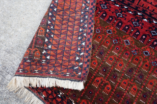 Antique Sariq ensi. Good overall pile with one repair on the upper left and a few small moth bites in one area. Recently washed and ready to be enjoyed! 6'2" x 5'1"  ...