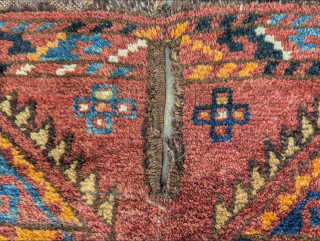 Antique Uzbek saddle rug. Thick, full, and soft pile with natural dyes. There's one repair near the center but in great condition. Recently washed. Please contact me at steven.malloch@gmail.com or gerrerugs@gmail.com for  ...