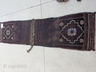 Beautiful old Afshar Kohi full pile khorjin or saddle bag. 2'5" x 8'9" or 74 x 267cm. Beautiful complete piece with goat hair loops and pile on both sides. Gorgeous colors.

Cheers.  