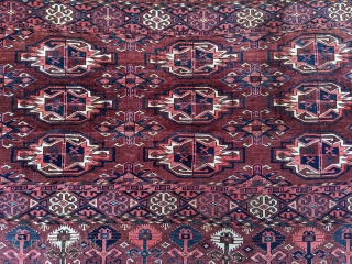 19th Century Kizil Ayak Lebab Turkmen chuval from the middle Amu Darya region. 2'11" x 5' or 89 x 152cm. Gorgeous colors, great borders, do they get much better? Love the small  ...