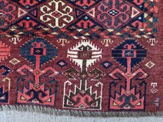 19th Century Kizil Ayak Lebab Turkmen chuval from the middle Amu Darya region. 2'11" x 5' or 89 x 152cm. Gorgeous colors, great borders, do they get much better? Love the small  ...