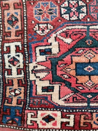 Antique Quchan Kurdish bag face. Natural dyes, beautiful piece. 54x54cm or 1'9" x 1'9"                   