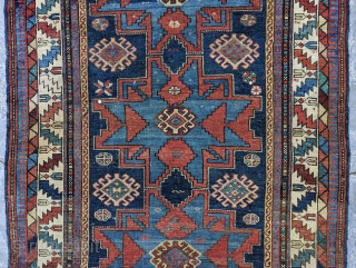Antique Lesghi star Kazak rug. Natural dyes, some repairs, overall great condition and beautiful abrash. 5'10" x 3'7" or 170x115cm  Please contact me at: steven.malloch@gmail.com or gerrerugs@gmail.com     