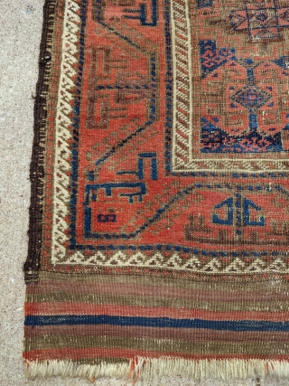 Wonderful antique blue ground Baluch rug. 3'3" x 5'10" or 99 x 178cm. No holes. Original kilim ends.

Cheers.               