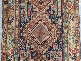 Antique Shirvan runner. It's one of those pieces you can look at for days and still notice new things. I can send a video which shows the rug much better.

4'1" x 10'8"  ...