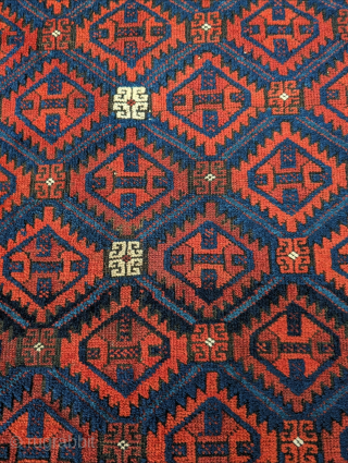 Beautiful full pile Baluch rug with original ends and sides.                       