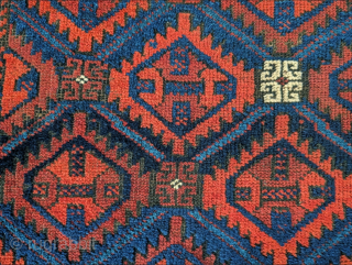 Beautiful full pile Baluch rug with original ends and sides.                       