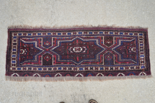 Antique Arabachi trapping with dark green and magenta silk. 1'9" x 4'8" or 54 x 143cm. It has a great pile and natural dyes. It has a repair visible in the photos.  ...