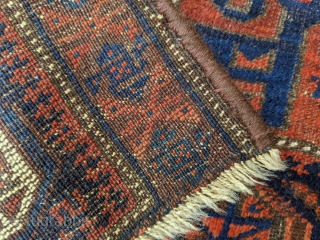 Antique Baluch bag face. Wonderful shiny wool and good colors. No repairs. 2'0" x 2'10"                  