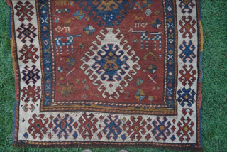 Circa 1880 Bordjalou rug. No holes, has had some repiling but no large repairs. 6'5" x 4'0" or 196 x 142cm. Please contact me at steven.malloch@gmail.com or gerrerugs@gmail.com for purchase or questions.  ...