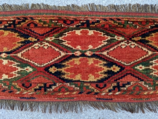 19th Century Ersari torba (MAD?) with ikat pattern. 3'10" x 1'1". Great original condition with no repairs, mostly full pile. Goat hair warps. Wonderful rich colors.

Cheers.       