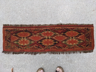 19th Century Ersari torba (MAD?) with ikat pattern. 3'10" x 1'1". Great original condition with no repairs, mostly full pile. Goat hair warps. Wonderful rich colors.

Cheers.       