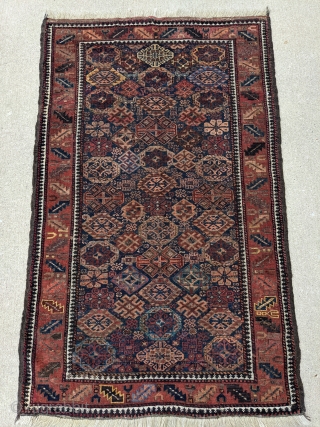 19th Century, Torbat e Haidari Baluch rug. 3'8" x 5'11". I love the double headed ducks/birds near the top. Wonderful, rare piece packed full of guls. 

Cheers.      