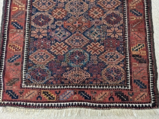 19th Century, Torbat e Haidari Baluch rug. 3'8" x 5'11". I love the double headed ducks/birds near the top. Wonderful, rare piece packed full of guls. 

Cheers.      