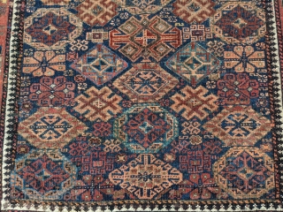 19th Century, Torbat e Haidari Baluch rug. 3'8" x 5'11". I love the double headed ducks/birds near the top. Wonderful, rare piece packed full of guls. 

Cheers.      